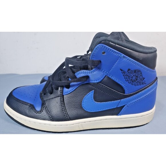 Nike 554724-077 Jordan 1 Mid Hyper Royal - Men's Size 9.5 - Picture 2 of 16